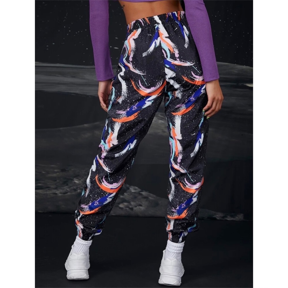 Galaxy Print Elastic Waist Pant